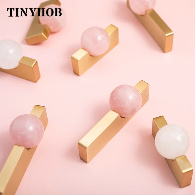 White Crystal Ball+Brass Furni - Furniture Hardware Drop Pulls recension och pris