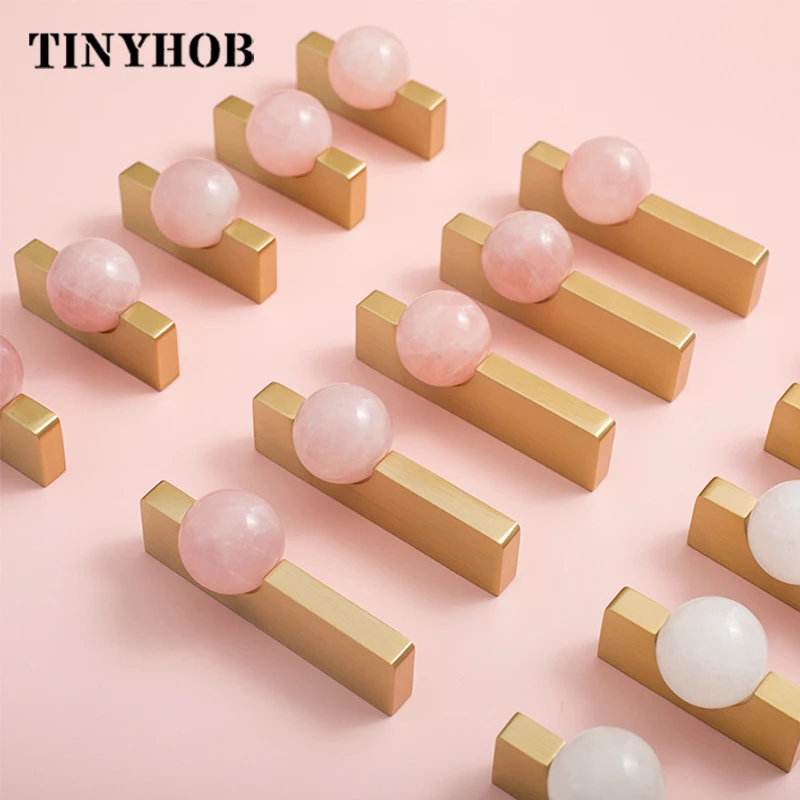 White Crystal Ball+Brass Furni - Furniture Hardware Drop Pulls recension och pris