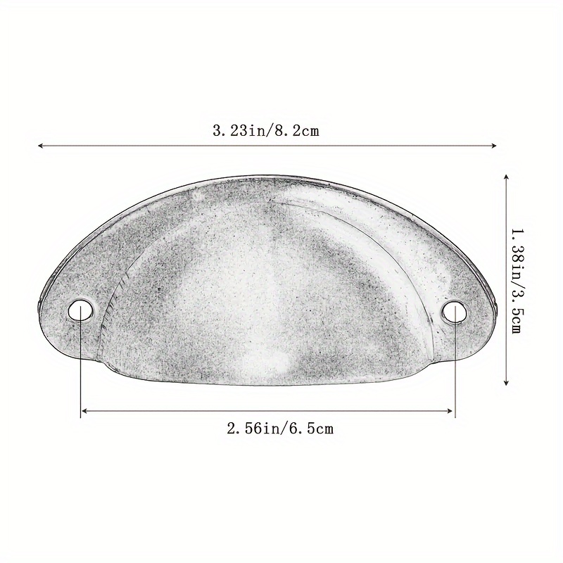 6 metal handles, arched-design - Furniture Hardware Items recension och pris