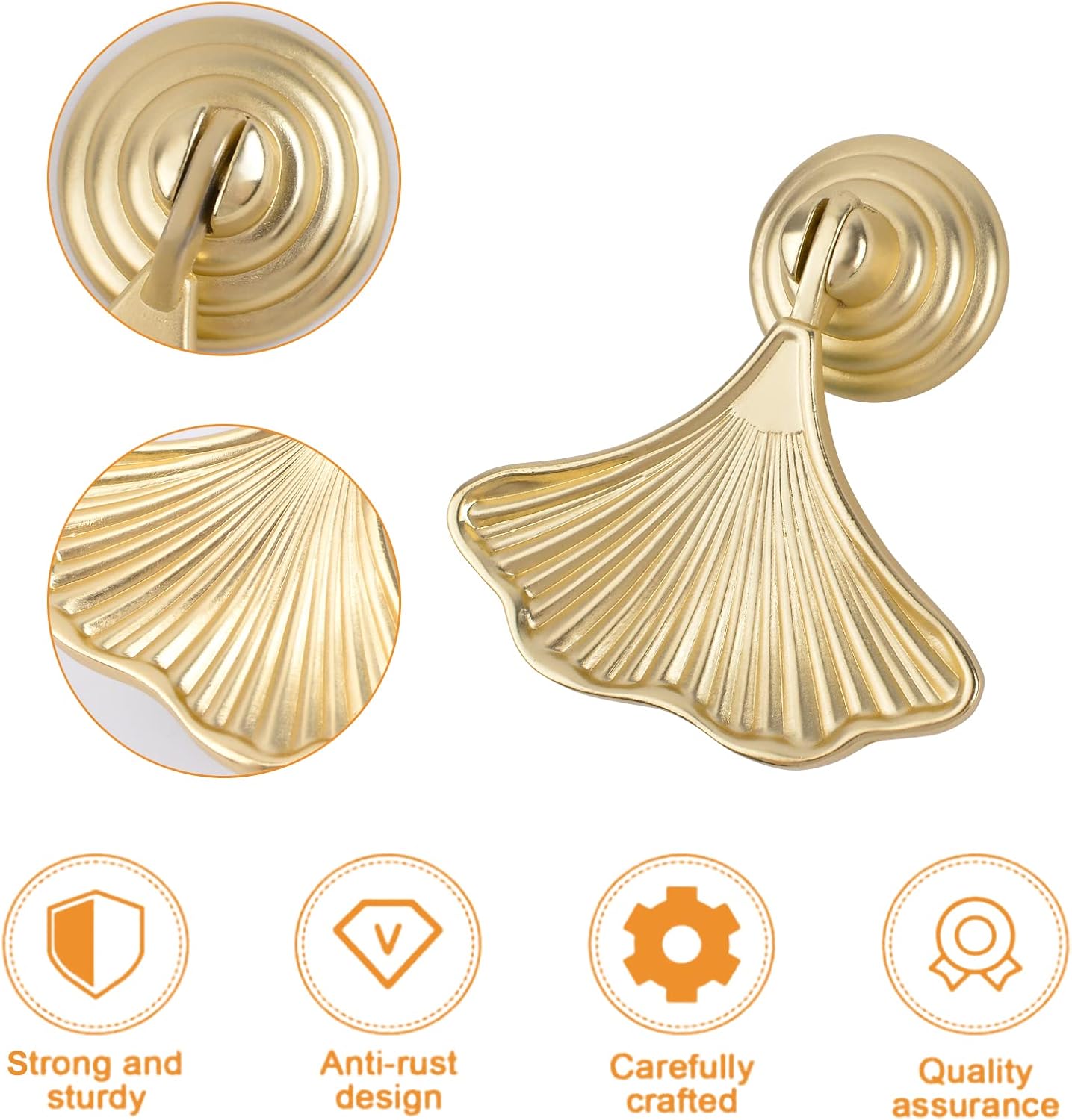 2 Pack Ginkgo Leaf Shape Knob  - Furniture Hardware Drop Pulls recension och pris