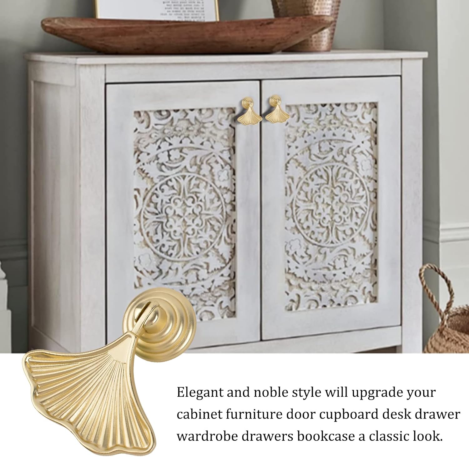 2 Pack Ginkgo Leaf Shape Knob  - Furniture Hardware Drop Pulls recension och pris